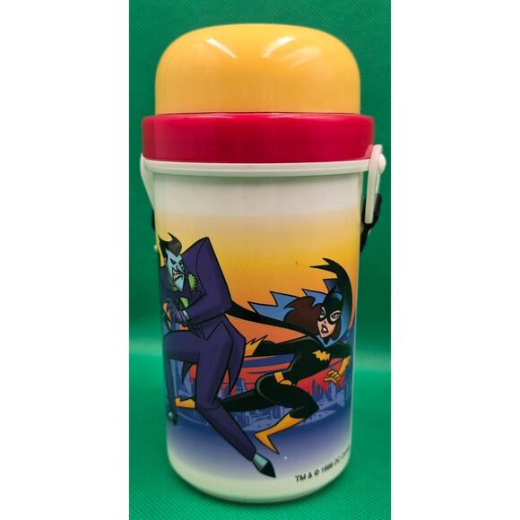 1998 DC Comics Batman Water Bottle With Strap Straw Vintage Joker Batgirl New - Picture 1 of 9